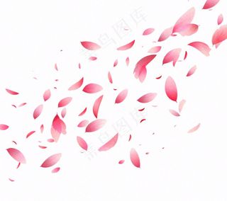 花瓣桃花樱花飘零插画免抠
