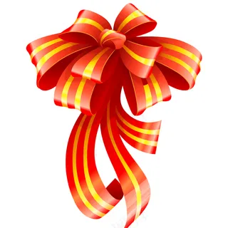 红色节日丝带装饰元素矢量免扣AI素材