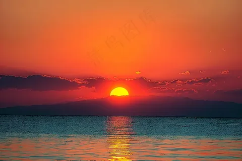 夏日落日海报沙滩晚霞摄影图 夏日落日海报沙滩晚霞摄影图
