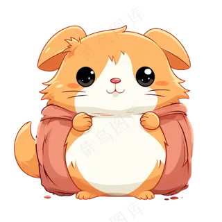 卡通手绘动物仓鼠边框文本框矢量装饰元素