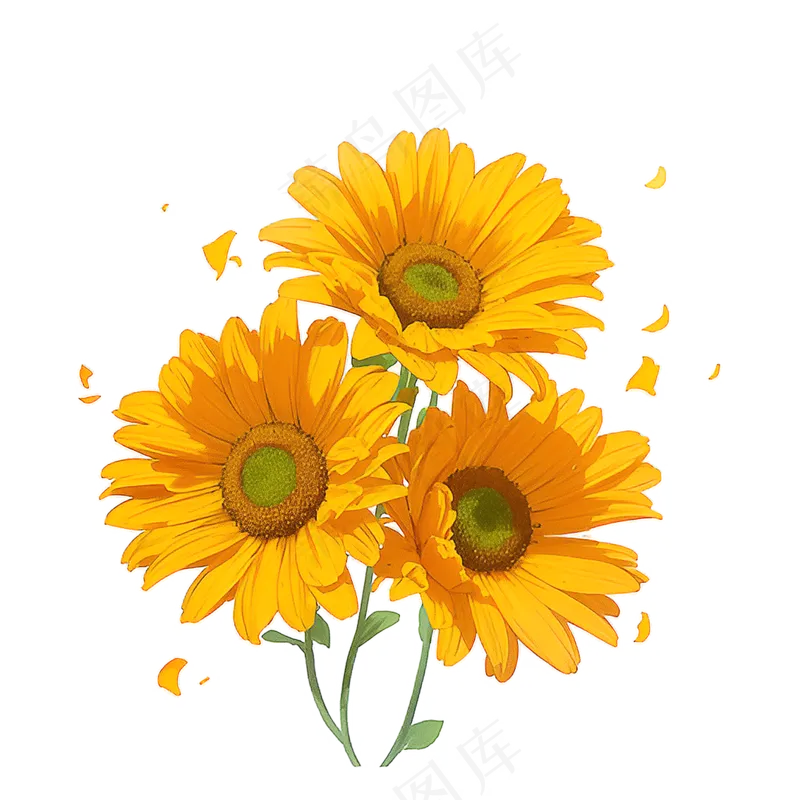 黄色向日葵花朵免抠素材68