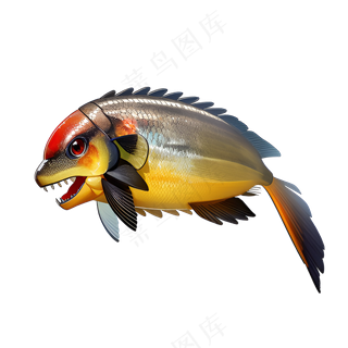 黄色卡通手绘鱼免抠素材20