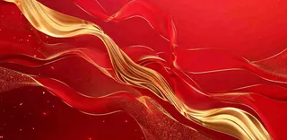 红色中国风鎏金光效喜庆新年婚庆婚礼党建展板背景