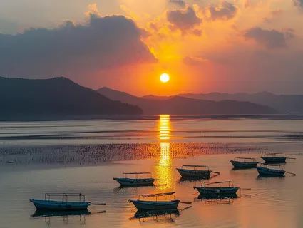 清晨日出朝霞云层摄影图