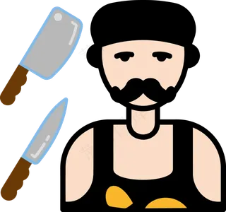 厨师与刀具卡通矢量免抠素材