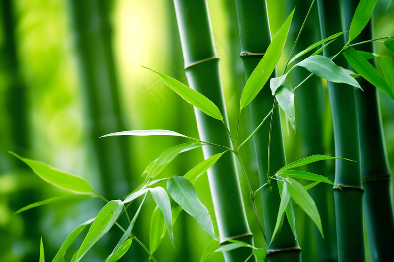 竹叶竹子绿意盎然摄影图