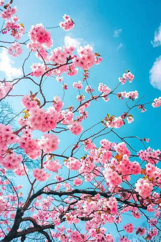 春日樱花花朵摄影图