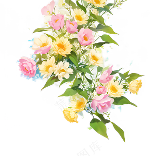 黄色 唯美 手绘 免抠 PNG 花 植物 素材8