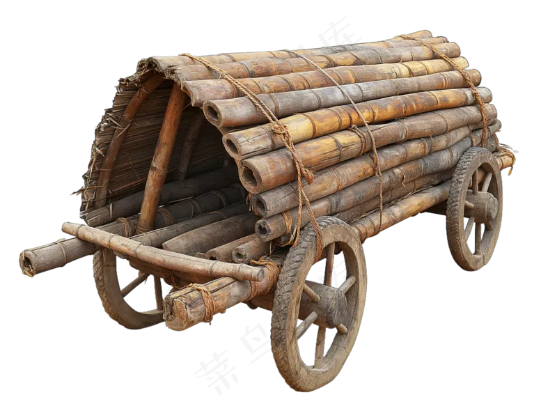 古代老旧木车
