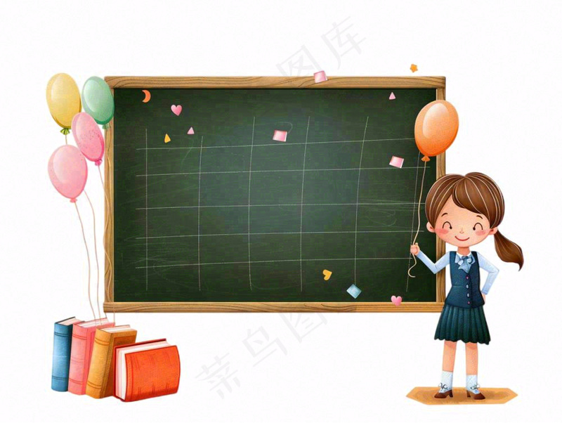 教室黑板教室讲课老师教师人物卡通插画免抠