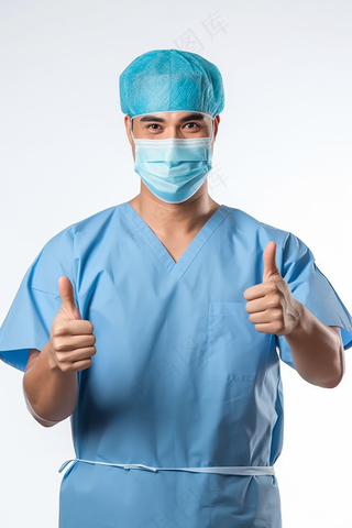 医生手术大夫点赞摄影图