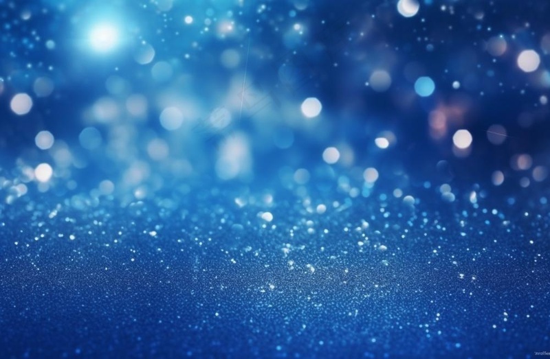 蓝色闪光颗粒光晕灯光摄影背景图
