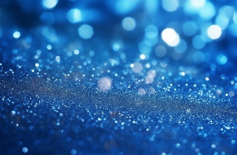 蓝色闪光颗粒光晕灯光摄影背景图