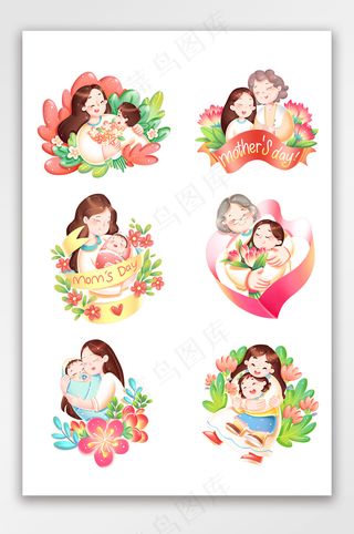 母亲节人物形象场景节日装饰