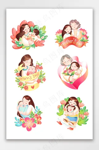 母亲节人物形象场景节日装饰