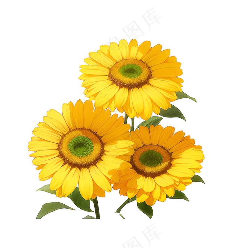 黄色向日葵花朵免抠素材67