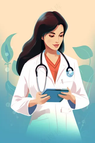 医生护士卡通插画背景