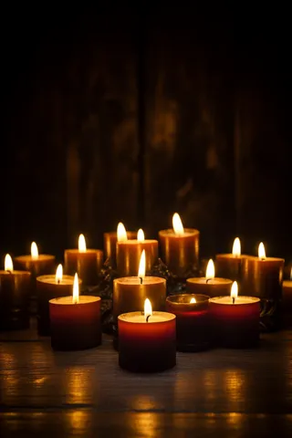 白色蜡烛长明灯祈福摄影图