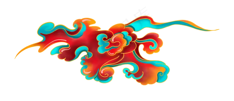国潮敦煌云纹祥云插画免扣素材 (8)