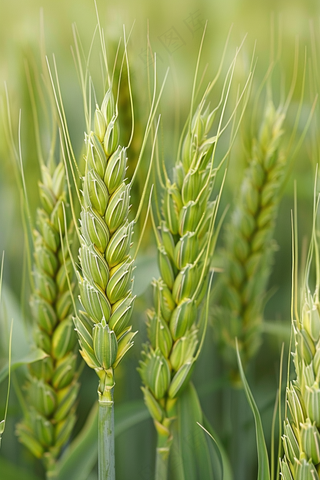 小麦绿色麦穗小满芒种粮食丰收摄影图
