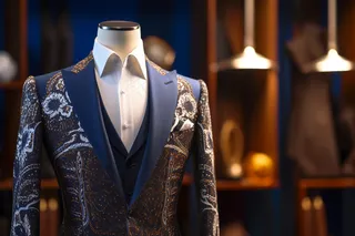 男士西服西装高端定制衣橱摄影图