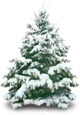 雾凇 圣诞树 png素材