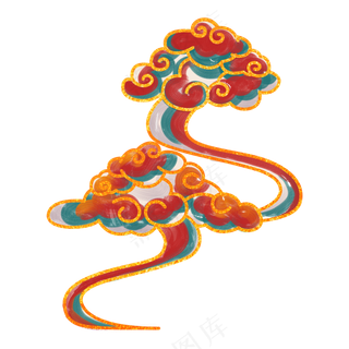 国潮敦煌云纹祥云插画免扣素材 (55)