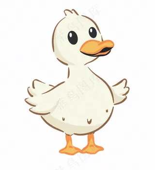 大白鸭鸭子牲畜动物卡通插画免抠