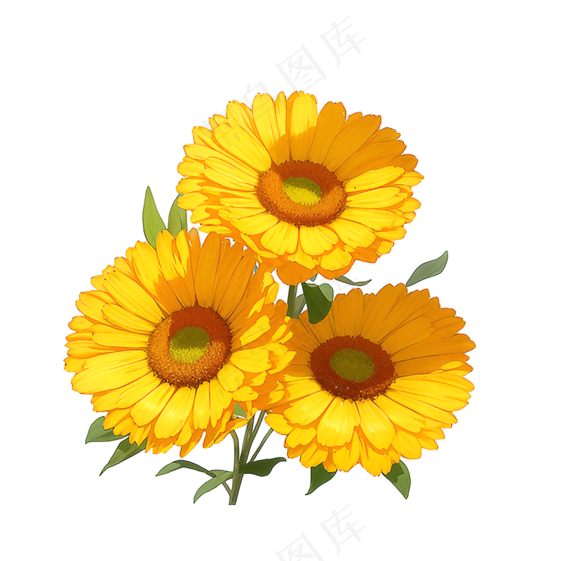 黄色向日葵花朵免抠素材1