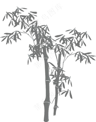 中国风水墨竹子图片古风竹叶竹林水彩手绘插画PNG免扣设计