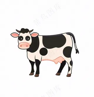 奶牛十二生肖动物卡通插画免抠