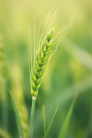 小麦绿色麦穗小满芒种粮食丰收摄影图
