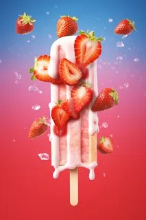 草莓棒冰夏日清凉冰淇淋冰棒摄影图 草莓棒冰夏日清凉冰淇淋冰棒摄影图