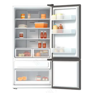 免抠一个开着的冰箱