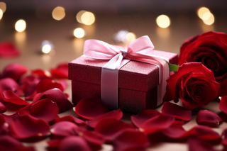 礼物惊喜新年圣诞节日礼物摄影图 