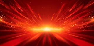 红色喜庆线条曲线科技风粒子流光特效红色展板背景