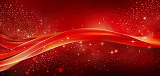 红色喜庆线条曲线科技风粒子流光特效红色展板背景
