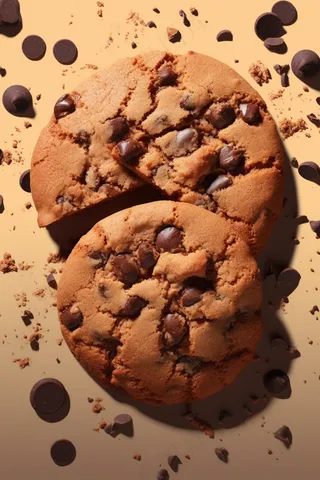 巧克力曲奇饼开美味的甜点摄影图