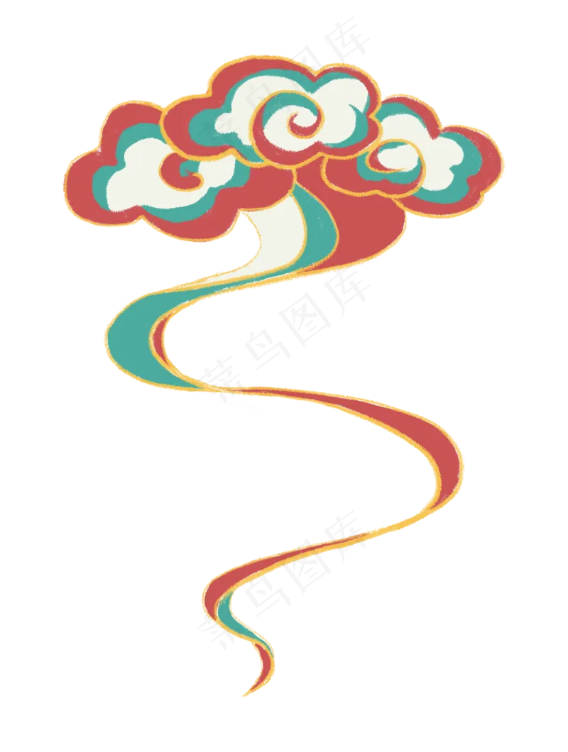 国潮敦煌云纹祥云插画免扣素材 (106)