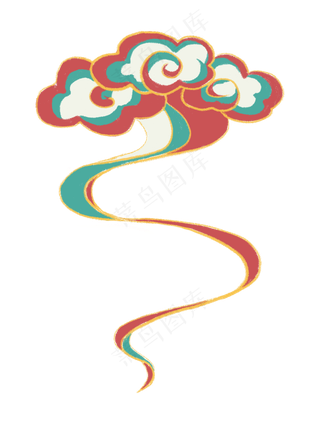 国潮敦煌云纹祥云插画免扣素材 (106)
