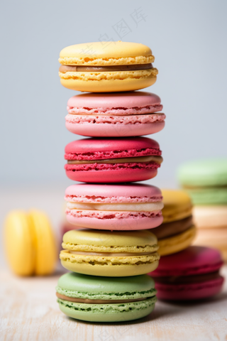 马卡龙甜点马卡龙颜色甜点摄影图