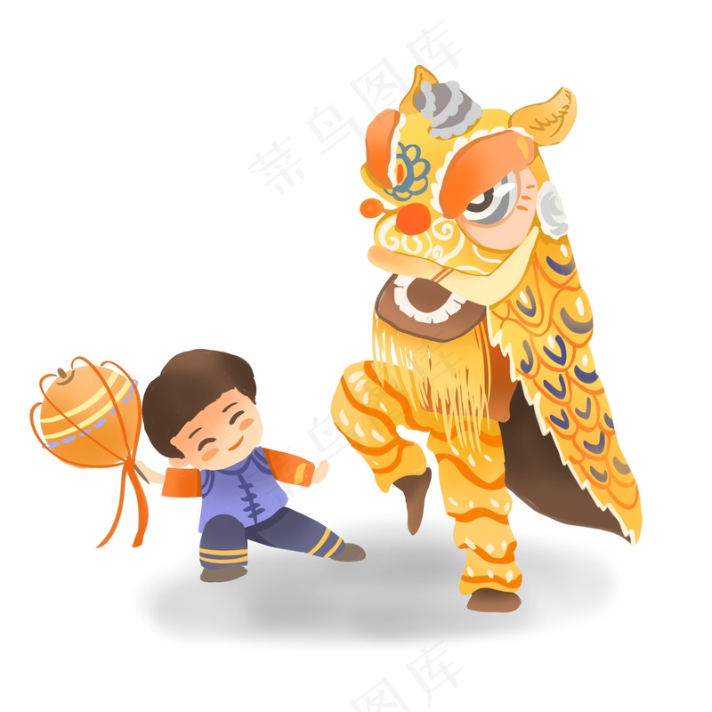 新年舞龙儿童画图片素材 (37)