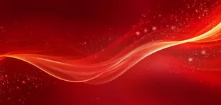 红色喜庆线条曲线科技风粒子流光特效红色展板背景