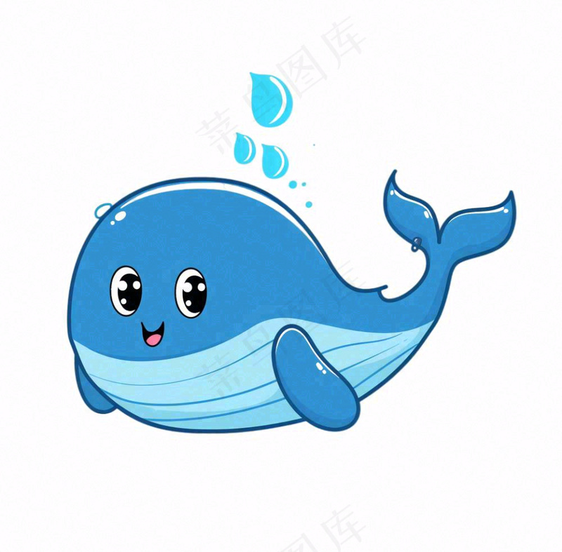 海豚海洋动物蓝色卡通插画免抠