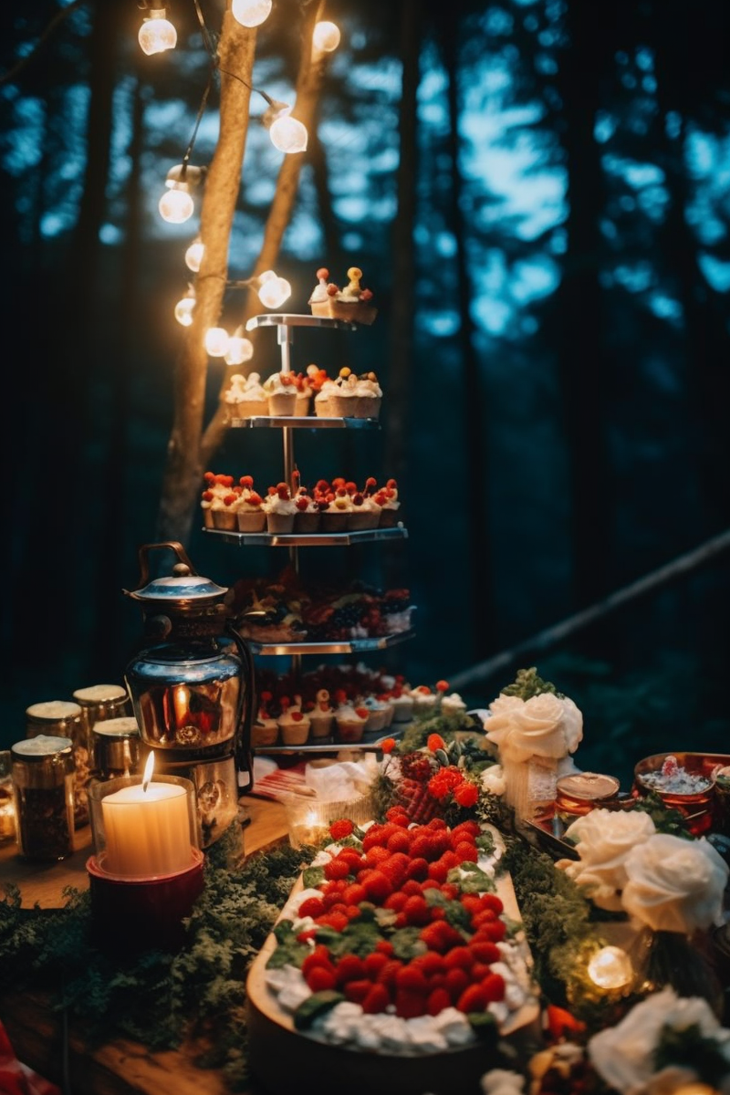 圣诞节日聚餐晚餐美食摄影图