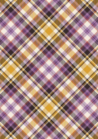 紫黄色系 斜纹格子布