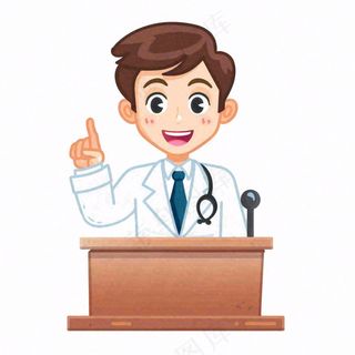 医生讲座讲话医疗人物卡通插画免抠