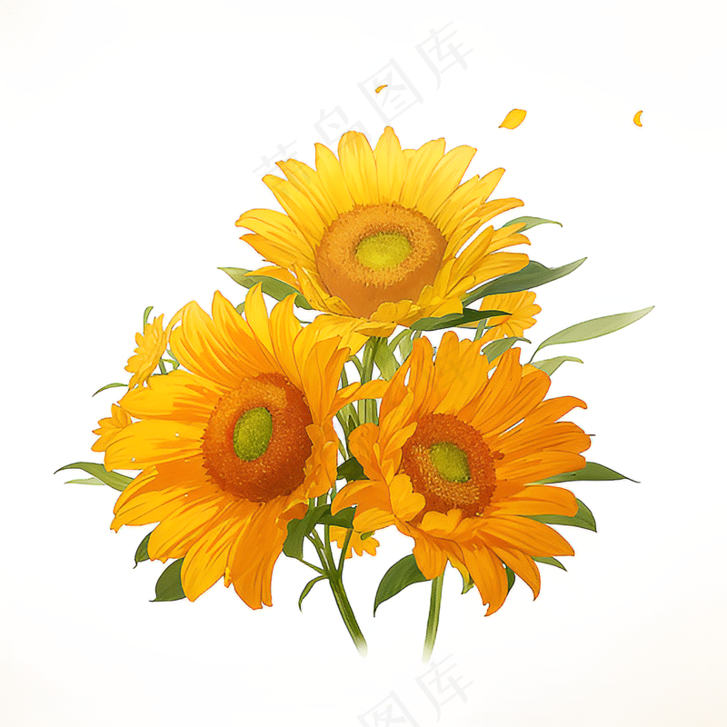 黄色向日葵花朵免抠素材46