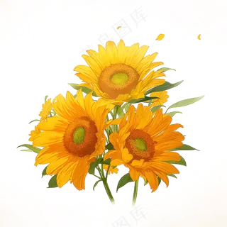 黄色向日葵花朵免抠素材46