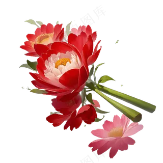 红色海棠花写实手绘练习作品29